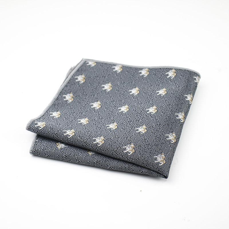 Grey Bulldog Pocket Square Pocket Squares JayKirbyTies 