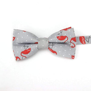 Grey Flamingo Pattern Bow Tie Bow Ties JayKirbyTies 