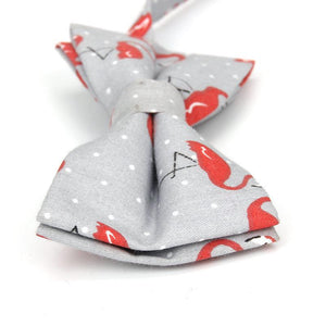 Grey Flamingo Pattern Bow Tie Bow Ties JayKirbyTies 