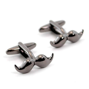 Gunmetal Moustache Cufflinks Cufflinks JayKirbyTies 
