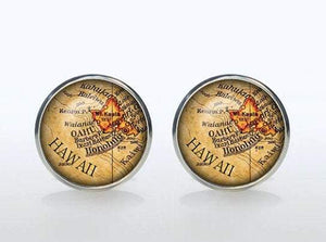 Hawaii Map Cufflinks Cufflinks JayKirbyTies 