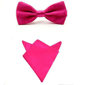 Hot Pink Bow Tie & Pocket Square Bow Tie + Square JayKirbyTies 