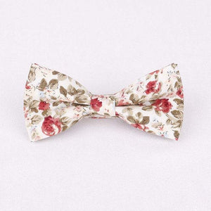 Ivory Floral Bow Tie Bow Ties JayKirbyTies 