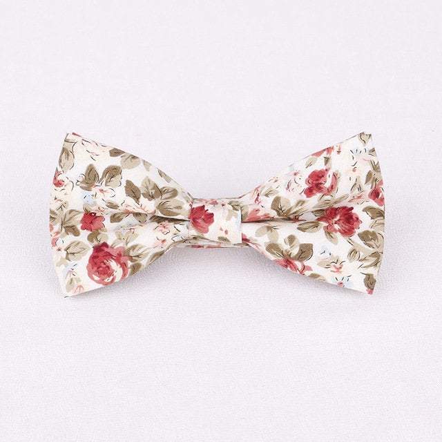 Ivory Floral Bow Tie Bow Ties JayKirbyTies 