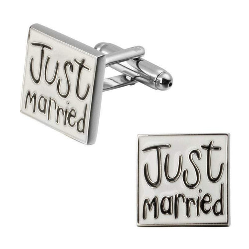 Just Married Wedding Cufflinks Cufflinks JayKirbyTies 
