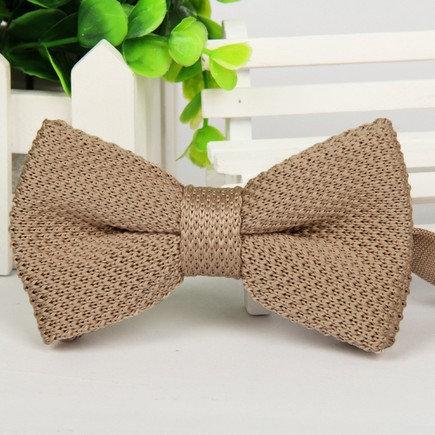 Knitted Beige Bow Tie Bow Ties JayKirbyTies 