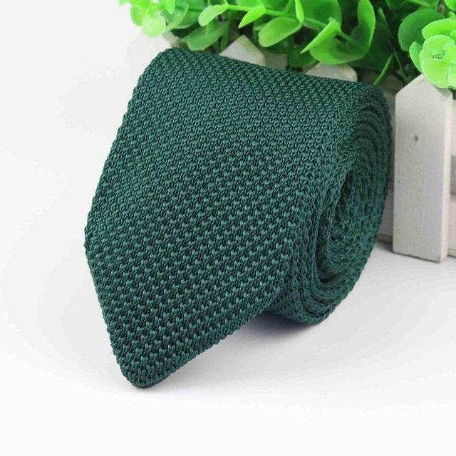 Knitted Emerald Green Skinny Tie Neckties JayKirbyTies 