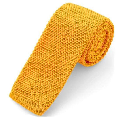 Knitted Mustard Yellow Skinny Tie Australia