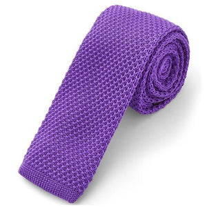 Knitted Purple Skinny Tie Neckties JayKirbyTies 