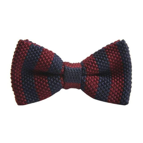Knitted Red Plaid Bow Tie Bow Ties JayKirbyTies 