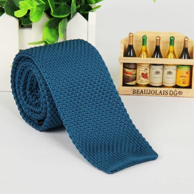 Knitted Teal Skinny Tie Neckties JayKirbyTies 