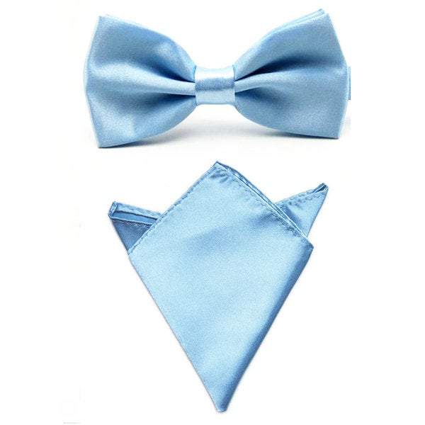 Light Blue Bow Tie & Pocket Square Bow Tie + Square JayKirbyTies 