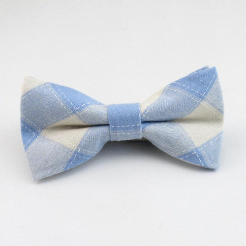 Light Blue Plaid Bow Tie Bow Ties JayKirbyTies 