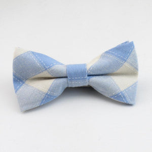 Light Blue Plaid Bow Tie Bow Ties JayKirbyTies 