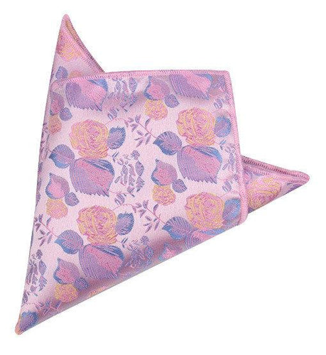 Light Pink Floral Pocket Square Pocket Squares JayKirbyTies 