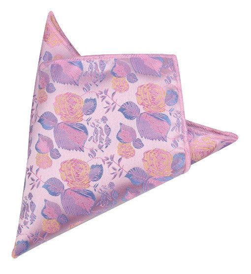 Light Pink Floral Pocket Square Pocket Squares JayKirbyTies 