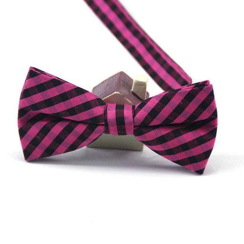 Magenta Gingham Bow Tie Bow Ties JayKirbyTies 