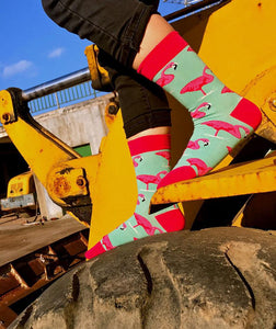 Men's Pink Flamingo cotton socks Socks JayKirbyTies 