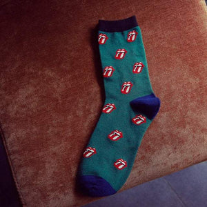 Men's rolling stones tongue lips pattern cotton socks Socks JayKirbyTies 