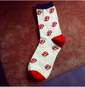 Men's rolling stones tongue pattern cotton socks Socks JayKirbyTies 
