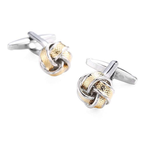 Metallic Gold & Silver Knot Cufflinks Cufflinks JayKirbyTies 