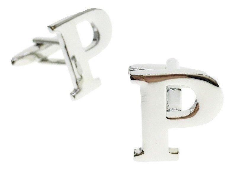 Mix & Match Initials: Silver Letter P Cufflinks (single cufflink only) Cufflinks JayKirbyTies 