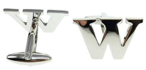 Mix & Match Initials: Silver Letter W Cufflinks (single cufflink only) Cufflinks JayKirbyTies 