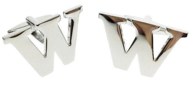 Mix & Match Initials: Silver Letter W Cufflinks (single cufflink only) Cufflinks JayKirbyTies 