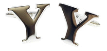 Load image into Gallery viewer, Mix &amp; Match Initials: Silver Letter Y Cufflinks (single cufflink only) Cufflinks JayKirbyTies 