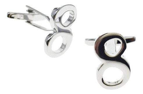 Mix & Match Numbers: Silver Number 8 Cufflinks Australia