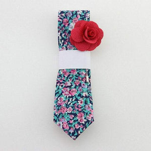 Multicolored Floral Skinny Tie & Lapel Pin Tie + Lapel Pin JayKirbyTies 