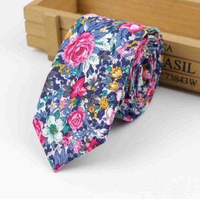 Multicolored Floral Skinny Tie Neckties JayKirbyTies 