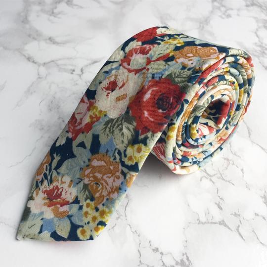 Multicolored Floral Skinny Tie Neckties JayKirbyTies 