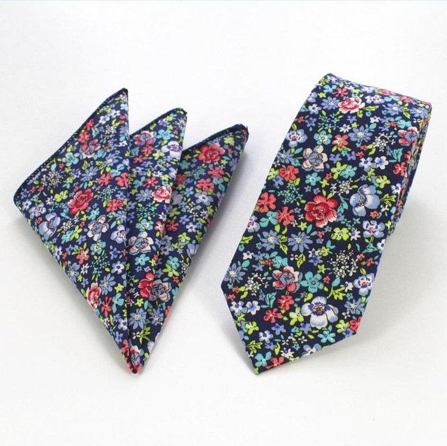 Multicolored Floral Skinny Tie & Pocket Square Tie + Square JayKirbyTies 
