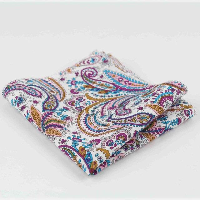 Multicolored Paisley Pocket Square Pocket Squares JayKirbyTies 