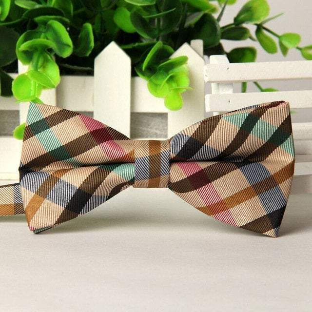 Multicolour Plaid Tartan Bow Tie Bow Ties JayKirbyTies 