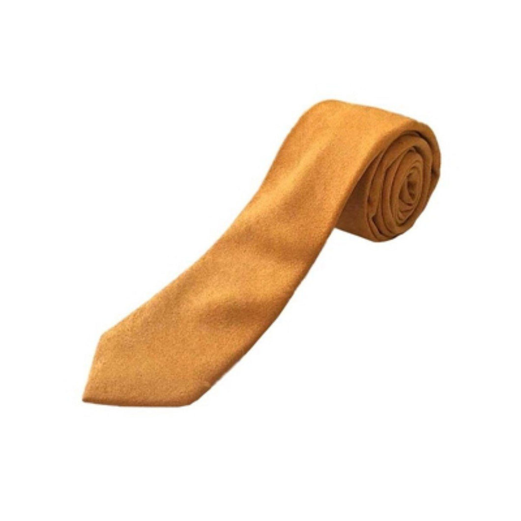 Mustard Yellow Cashmere Skinny Tie Neckties JayKirbyTies 