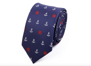 Navy Blue Anchor Tie Neckties JayKirbyTies 