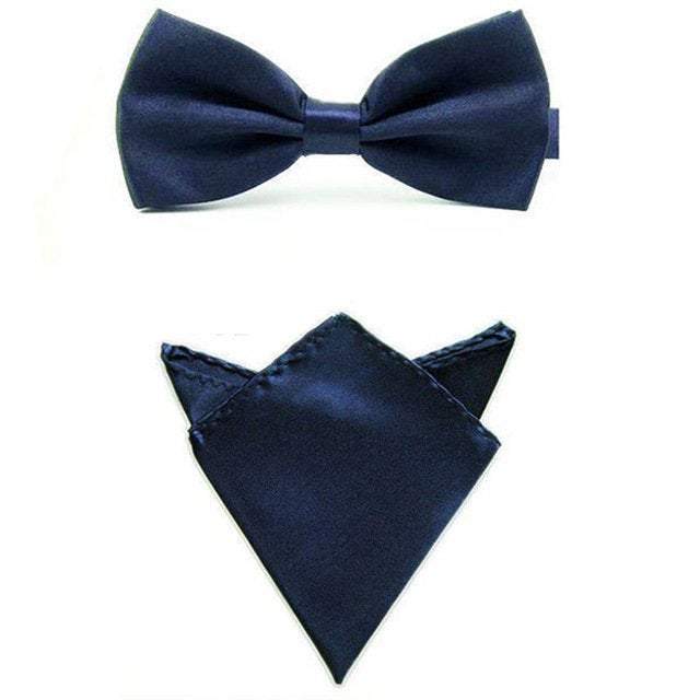 Navy Blue Bow Tie & Pocket Square Bow Tie + Square JayKirbyTies 