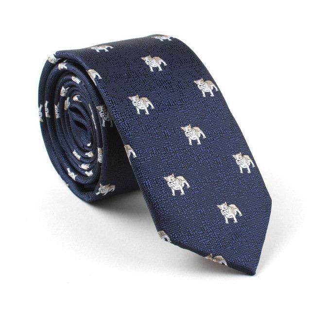 Navy Blue Bulldog Skinny Tie Australia