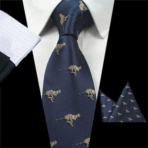 Navy Blue Cheetah Skinny Tie & Pocket Square Set Tie + Square JayKirbyTies 