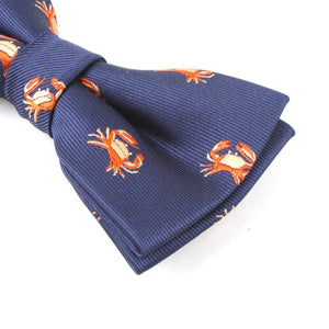 Navy Blue Crab Pattern Bow Tie Bow Ties JayKirbyTies 