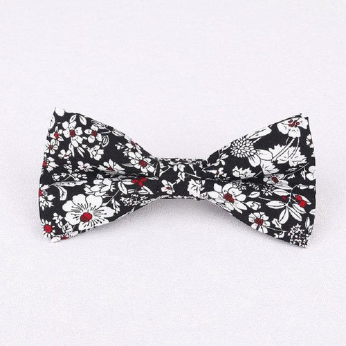 Navy Blue Floral Bow Tie Bow Ties JayKirbyTies 