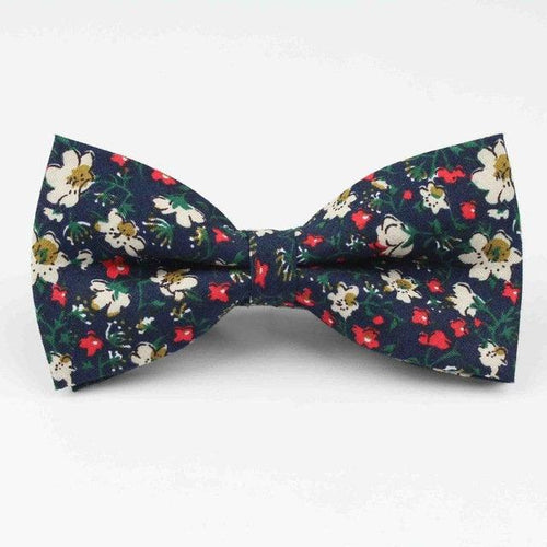 Navy Blue Floral Bow Tie Bow Ties JayKirbyTies 