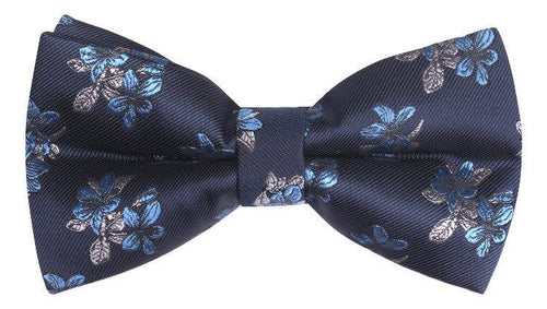 Navy Blue Floral Bow Tie Bow Ties JayKirbyTies 