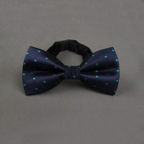 Navy Blue & Green Polka Dot Bow Tie Bow Ties JayKirbyTies 