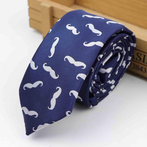 Navy Blue Moustache Tie Australia