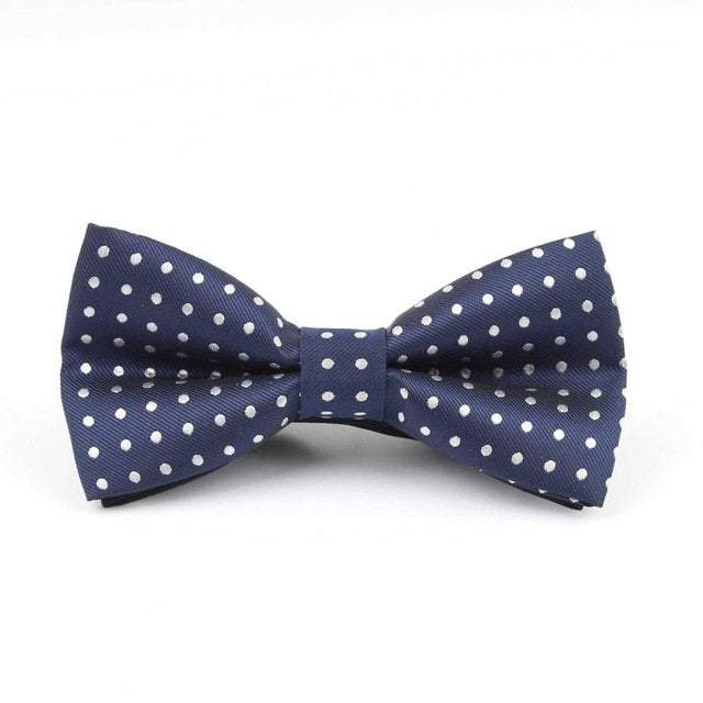 Navy Blue Poka Dot Bow Tie Bow Ties JayKirbyTies 