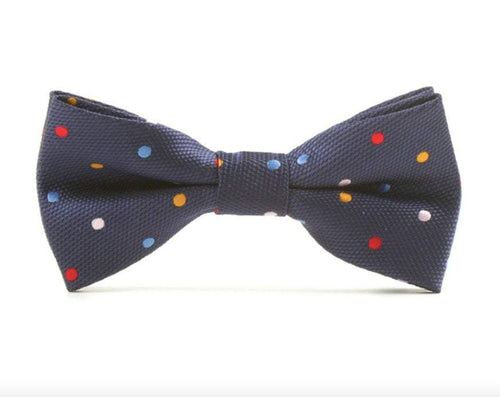Navy Blue Polka Dot Bow Tie Bow Ties JayKirbyTies 