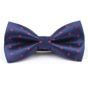 Navy Blue & Red Polka Dot Bow Tie Bow Ties JayKirbyTies 
